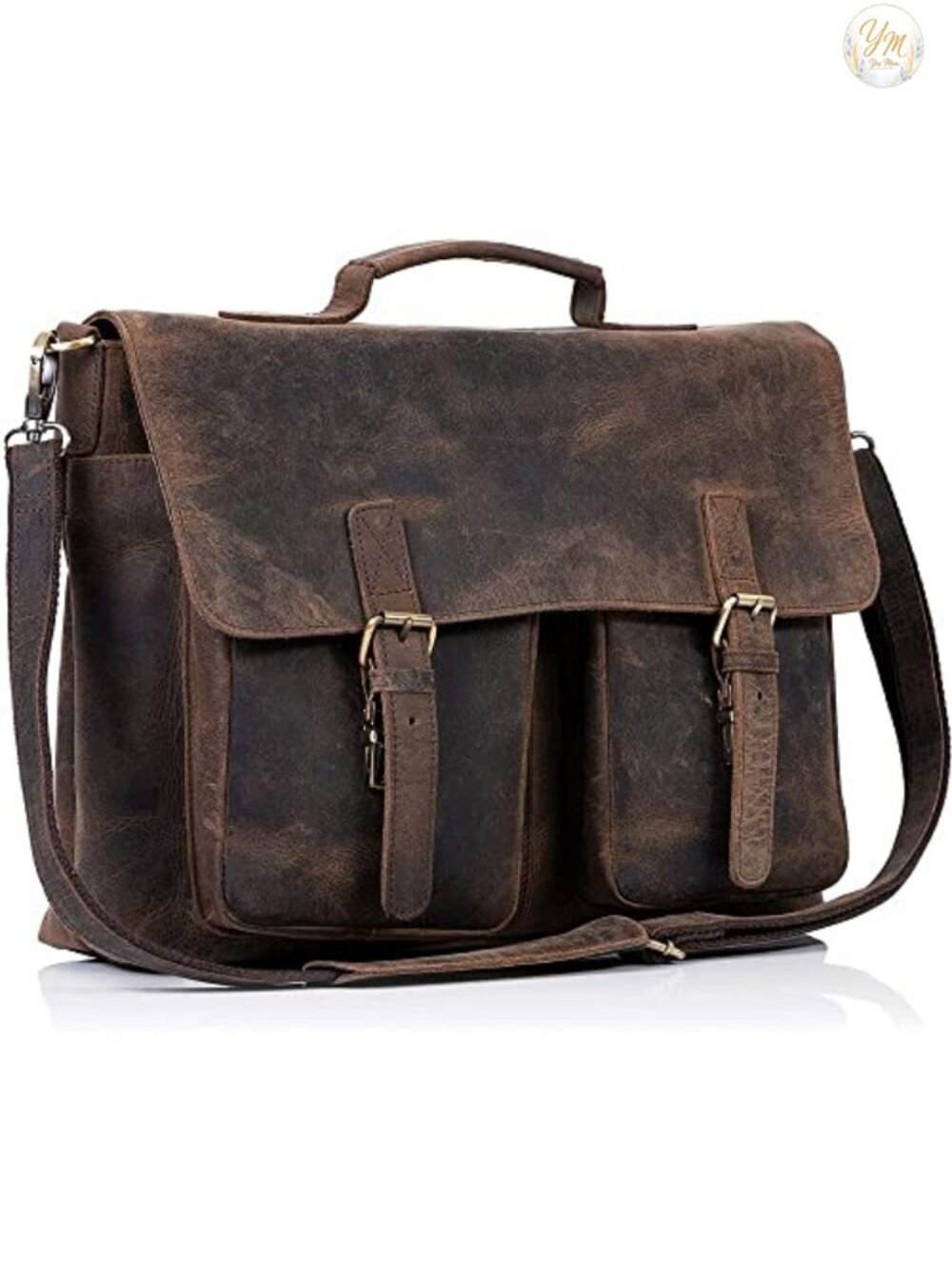 Leather Laptop Messenger Bag Briefcase Satchel 16